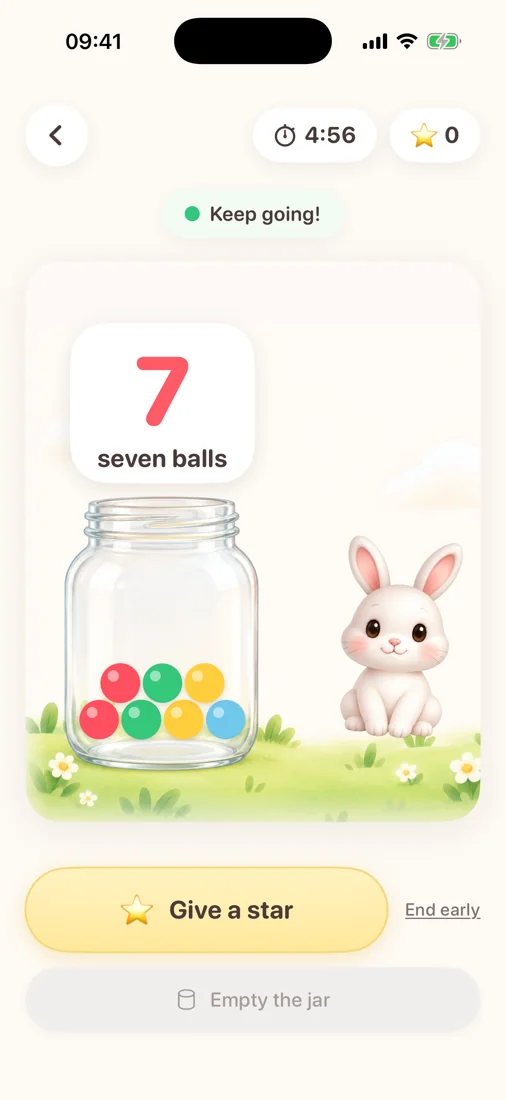 Glass jar visual timer for kids on iPhone
