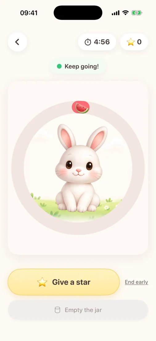 Ring visual timer for kids on iPhone