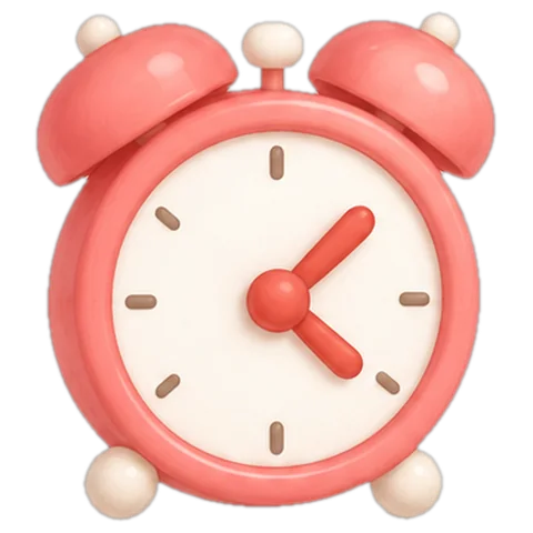 Friendly clock showing time passing